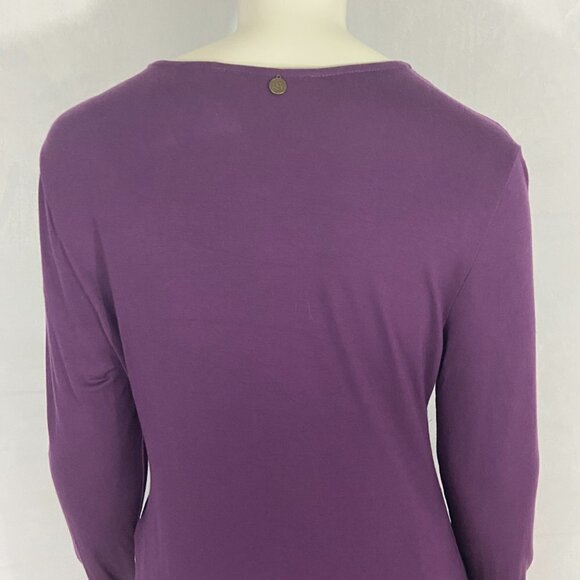 Soft Surroundings Women's Long Sleeve Bouse Top Size M V-Neck Purple NWOT - Picture 6 of 8